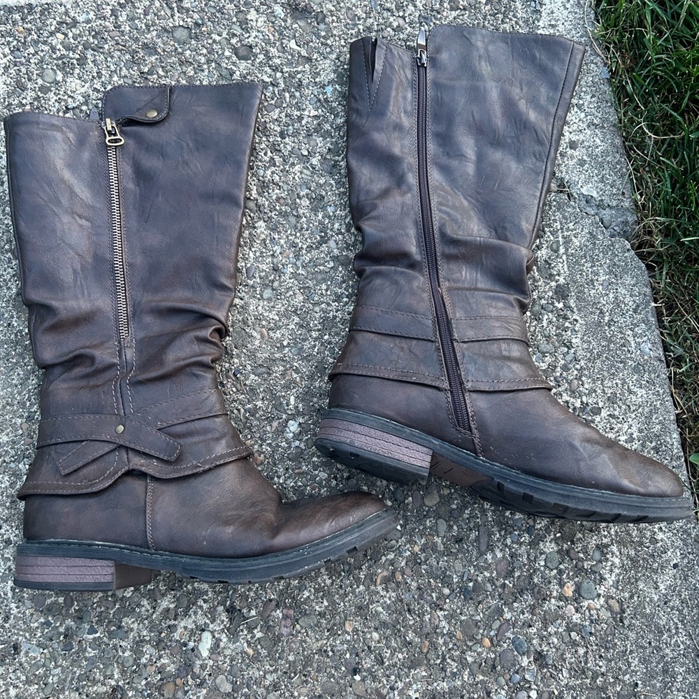 Patrizia by Spring Step Brown Knee-High Boots